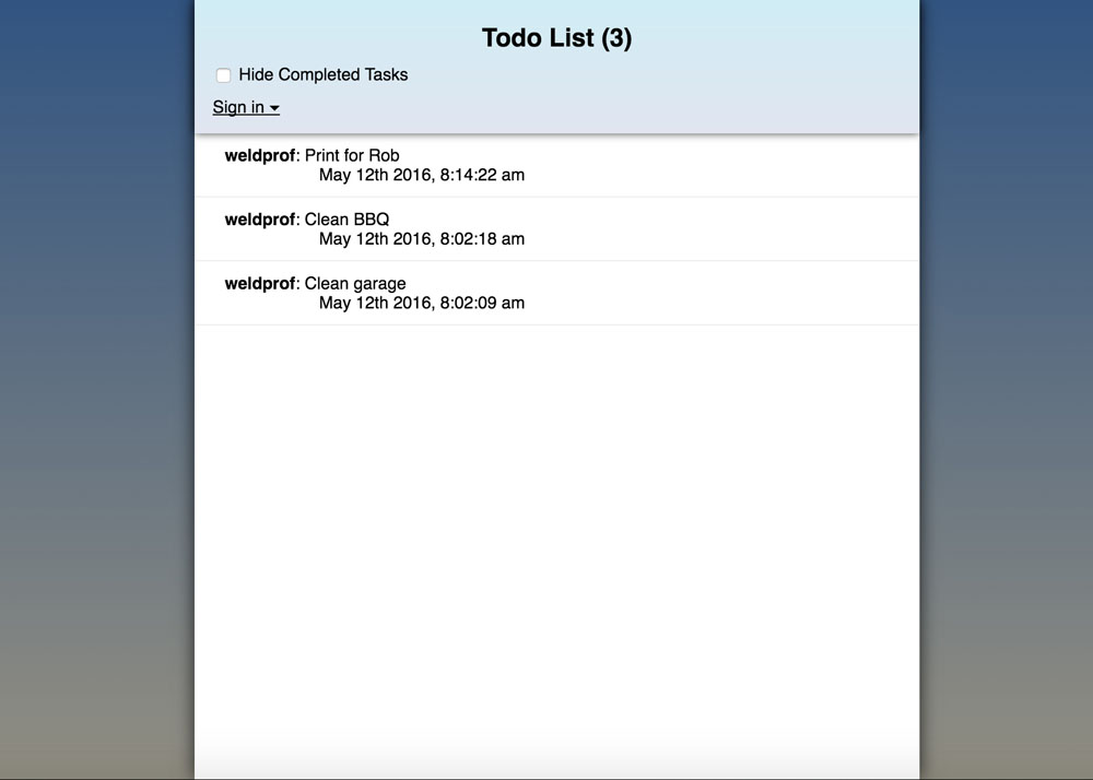 todo list web app